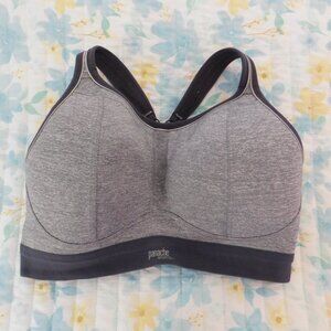 Panache Sport Bra 34E 7341 Non Wired Moulded High Impact J-Hook Gray